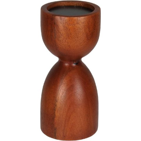 Castiçal Porta Veela Decorativo Home&co Madeira 20x9x9cm Marrom