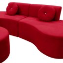 Ver mais imagens de Sofá Modular Orgânico Monterrey 260cm + Puff Veludo Vermelho
