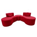 Ver imagem 5 de Sofá Modular Orgânico Monterrey 260cm + Puff Veludo Vermelho