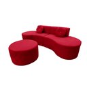 Ver imagem 4 de Sofá Modular Orgânico Monterrey 260cm + Puff Veludo Vermelho
