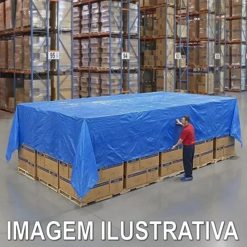 Lona Plástica Encerado 7x5m Azul Multiuso Impermeável 70g/m² - 4