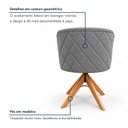 Ver imagem 4 de Poltrona Giratória Linho Premium Base Madeira Maciça Maya