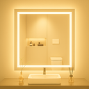 Ver imagem 3 de Espelho Quadrado Moderno Jateado LED 3 Cores 80x80 cm Touch