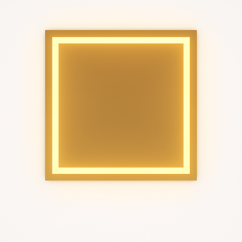 Espelho Quadrado Moderno Jateado LED 3 Cores 80x80 cm Touch