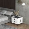 MESA DE CABECEIRA INTELIGENTE BRANCA CRIADO CONEXÃO BLUETOOTH USB CAIXA DE SOM AUDIO MÚSICA AMBIENTE - 3