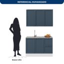 Ver imagem 4 de Cozinha Modulada Compacta Americana 2 Peças com Balcão 2 Portas 2 Gavetas Pia Unna Yescasa
