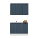 Ver imagem 2 de Cozinha Modulada Compacta Americana 2 Peças com Balcão 2 Portas 2 Gavetas Pia Unna Yescasa