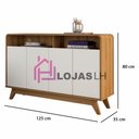 Ver imagem 2 de Buffet Aparador Retrô 4 Portas Eccos Nature/Off White