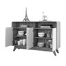 Buffet Aparador Retrô 4 Portas Eccos Nature/Off White - 4