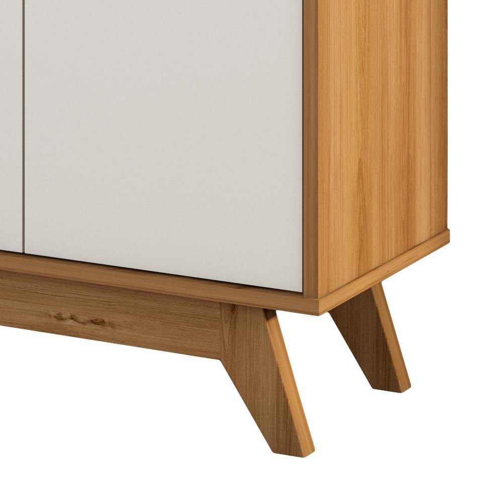 Buffet Aparador Retrô 4 Portas Eccos Nature/Off White - 6
