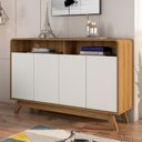 Ver imagem 1 de Buffet Aparador Retrô 4 Portas Eccos Nature/Off White
