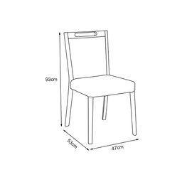 Cadeira Jantar Estofada Linho Cinza Cristal Base Madeira Maciça Mel - 5 Cadeira Jantar Estofada Linho Cinza Cristal Base Madeira Maciça Mel - 5
