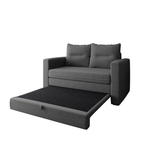 Sofá Cama 2 Lugares Casal 1,50 Mts Bouclê Luma Matrix Cor:linho Chumbo