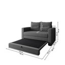 Ver imagem 2 de Sofá Cama 2 Lugares Casal 1,50 Mts Bouclê Luma Matrix Cor:linho Chumbo