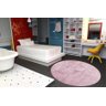 Tapete Redondo 1,00m Quarto Sala Escritório Pelo Macio.:rosa - 2
