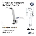 Ver imagem 6 de Torneira de Mesa Lavatório Bica Alta Essence 1/2" Grafite Escovado (1195 Ge-420)