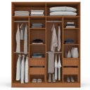 Ver imagem 5 de Guarda Roupa 161,1cm 4 Portas com Espelho 240851 Valência Politorno Móveis