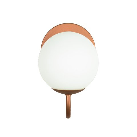 Arandela Luminária Curva P Globo 10 Cm Moderno Cobre Fosco Bf Decor Arandela Curva P Globo 10