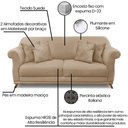 Ver mais imagens de Sofa 2 Lugares Retro Polo 180cm com Almofada Suede 1101 Ezz 1101
