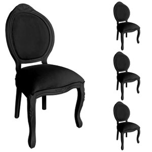 4 Cadeira Medalhao Madeira Maciça Design Ingles Luxo Poltrona Entalhada Renascentista Natural Ingles