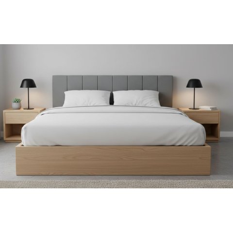 Cabeceira Queen Modulada Estofada para Cama Box 20cm X 45cm - Courino Cinza
