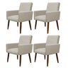 Kit 4 Poltronas Decorativa Sala e Quarto Nina Suede Herrero:bege - 1