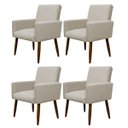 Ver imagem 1 de Kit 4 Poltronas Decorativa Sala e Quarto Nina Suede Herrero:bege