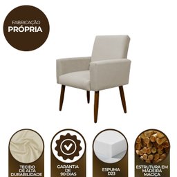 Kit 4 Poltronas Decorativa Sala e Quarto Nina Suede Herrero:bege - 7 Kit 4 Poltronas Decorativa Sala e Quarto Nina Suede Herrero:bege - 7