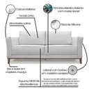 Ver imagem 6 de Sofá Living 2 Lugares 1,70m Vega Linho Cinza Pés Castanho - Pallazio Veja