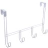 Cabide com 4 Ganchos de Porta e Armário para Roupas Toalhas - 1