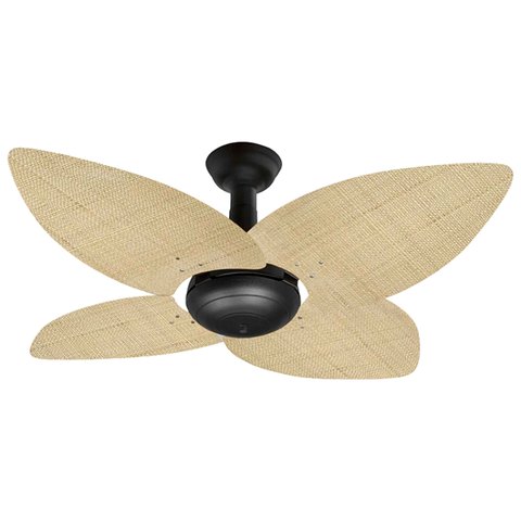 Ventilador de Teto Office Jet Aspen Venti-delta Preto Rattan Natural 220v