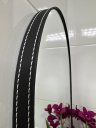 Ver imagem 2 de Espelho Orgânico com Alça de Couro Sintético com 45x70 Decoração Banheiro Sala:preto