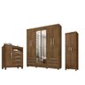 Guarda Roupa Casal Londres Com Espelho e Cômoda Sapateira Cannes E Multiuso Egito Malbec Incorplac 3 - 1