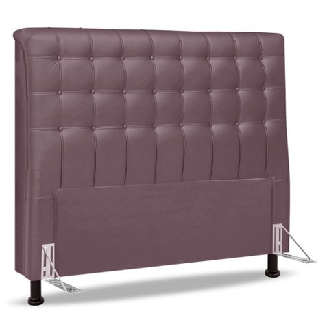 Cabeceira Cama Box Casal Queen Size Ciara 160cm Botonê com Frame Veludo Rosê - Abmaza