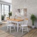 Ver imagem 2 de Mesa de Jantar Udine com 4 Cadeiras Branco e Natural 160x80