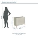 Ver imagem 3 de Buffet Bend 99 cm Porta Frisada Incolar Luna com Pé Dourado
