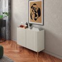 Ver imagem 1 de Buffet Bend 99 cm Porta Frisada Incolar Luna com Pé Dourado