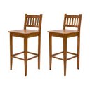 Ver imagem 1 de Kit 2 Banquetas Gourmet Rústica para Restaurantes em Madeira Maciça Bh - Natural - Bege