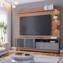 Ver imagem 1 de Estante Home Sala de Estar 200cm Navagio Led Freijó/Cinza G73 - Gran Belo