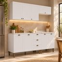 Ver imagem 1 de Cozinha Compacta Modulada 4 Peças 8 Portas 3 Gavetas 190cm Provençal - Mademovel
