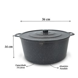 Panelão Fundido Alumínio Batido 36cm Panela Grande - Preto - 2