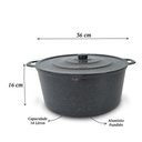Ver imagem 2 de Panelão Fundido Alumínio Batido 36cm Panela Grande - Preto