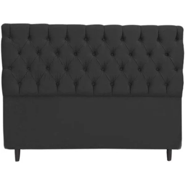 Cabeceira Mais Calçadeira Baú Casal 140cm Para Cama Box Suede Preto - 4