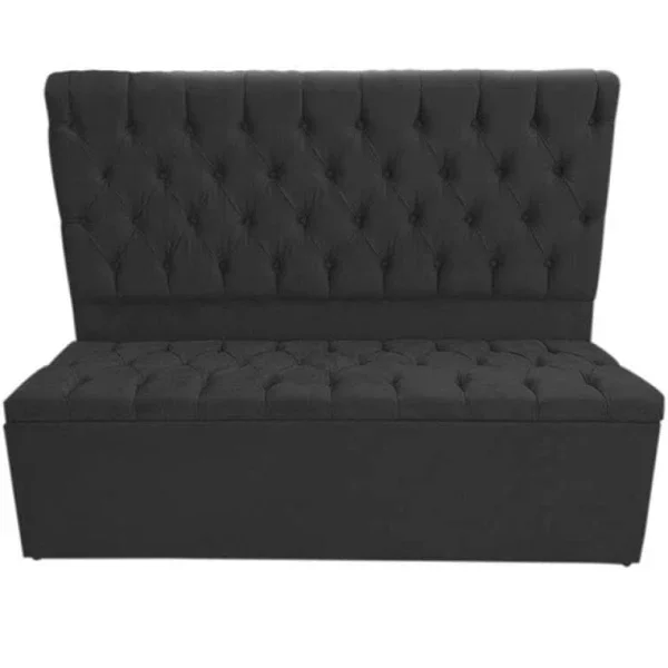 Cabeceira Mais Calçadeira Baú Casal 140cm Para Cama Box Suede Preto - 2