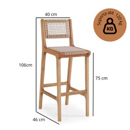 Banqueta 106cm X 75cm X 46cm Linha Traço - 3