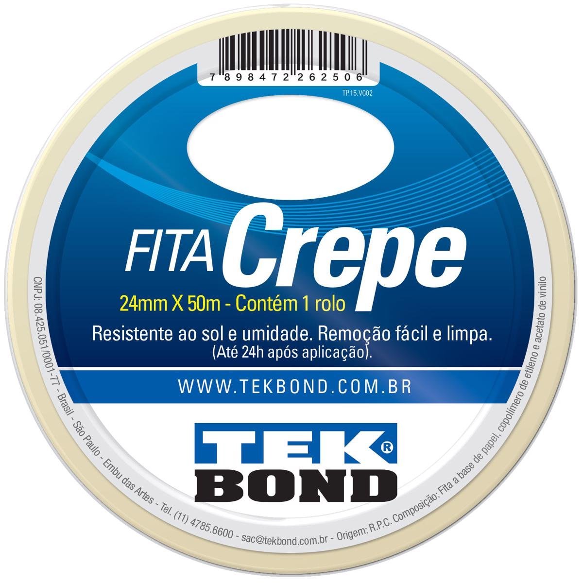 Fita Crepe Atb 24mm X 50mt - Tekbond 21111024500 - 1