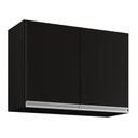 Ver imagem 1 de Armário Aéreo 67cm 2 Portas Califórnia Preto - Lumil Móveis