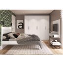 Ver imagem 1 de Quarto de Casal Completo com Guarda-Roupa, Cama e Painel de TV Aurora Espresso Móveis