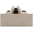 Ver imagem 2 de Sofá Ilha Modular para Sala 232cm com Puff Dublin K01 Linho Bege e Sintético Preto - Lyam Decor