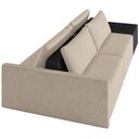 Ver imagem 4 de Sofá Ilha Modular para Sala 232cm com Puff Dublin K01 Linho Bege e Sintético Preto - Lyam Decor